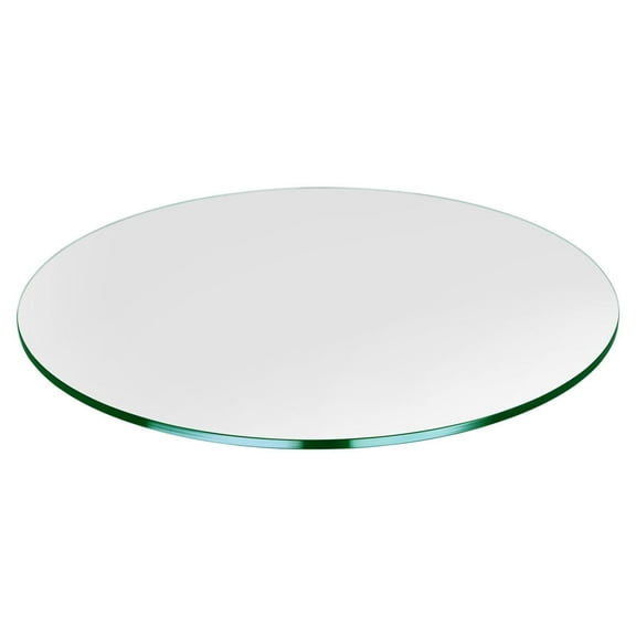 Dulles Glass Tempered Glass Table Top, 54" Round, 1/2" Thick, Clear, Flat Polish