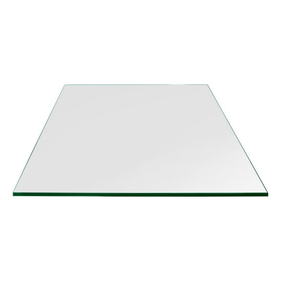 Dulles Glass 10" Square Table Top 1/4" Thick, Flat Polished Tempered Glass for Indoor Dining or Outdoor Patio, 2 Pounds