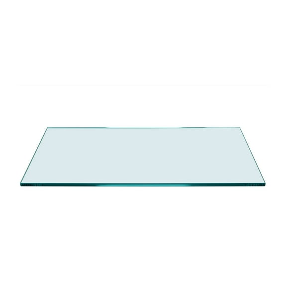 Dulles Glass 10" x 24" Rectangle Floating Glass Shelf - Shelf Only - Tempered - 3/8" Thick - Flat Polished