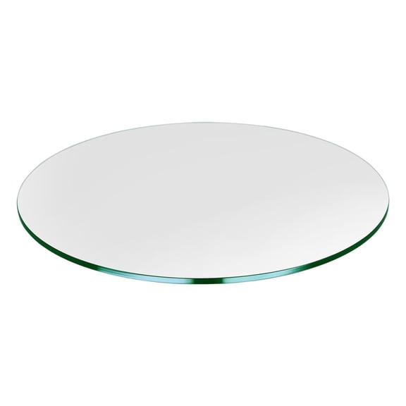 Dulles Glass 12" Round Table Top 3/8" Thick, Flat Polished Tempered Glass for Indoor Dining or Outdoor Patio, 4 Pounds
