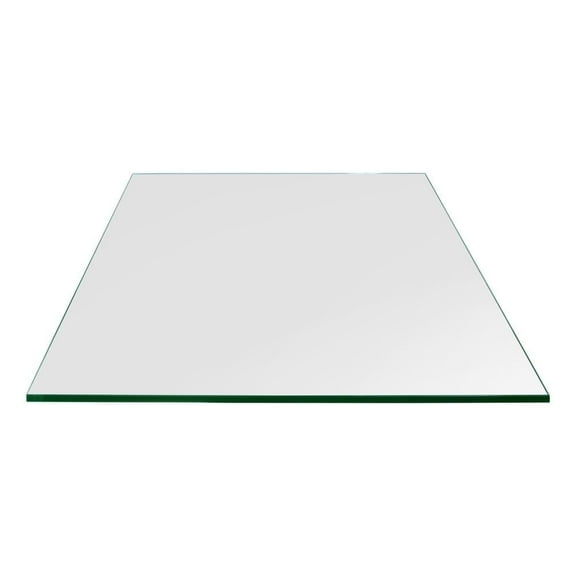 Dulles Glass 12" Square Table Top 1/4" Thick, Flat Polished Tempered Glass for Indoor Dining or Outdoor Patio, 3 Pounds