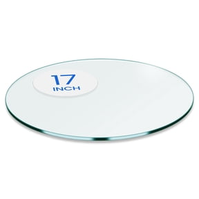Dulles Glass 17" Round Table Top 3/8" Thick, Flat Polished Tempered Glass for Indoor Dining or Outdoor Patio, 8 Pounds