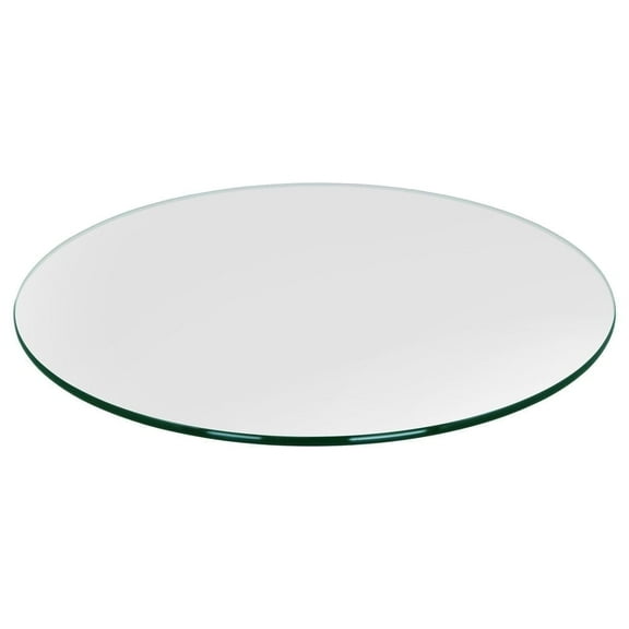 Dulles Glass 18" Round Table Top 3/8" Thick, Pencil Polished Tempered Glass for Indoor Dining or Outdoor Patio, 9 Pounds