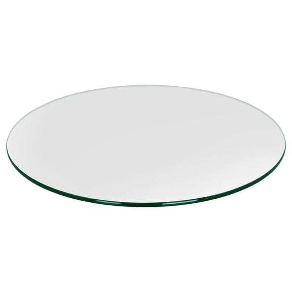 Dulles Glass 20" Round Table Top 3/8" Thick, Pencil Polished Tempered Glass for Indoor Dining or Outdoor Patio, 11 Pounds