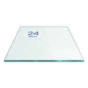 Dulles Glass 24 Square Table Top 1/4 Thick, Flat Polished Tempered Glass for Indoor Dining or Outdoor Patio, 12 Pounds