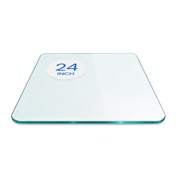 Dulles Glass 24" Square Table Top 3/8" Thick, Flat Polished Tempered Glass for Indoor Dining or Outdoor Patio, 20 Pounds