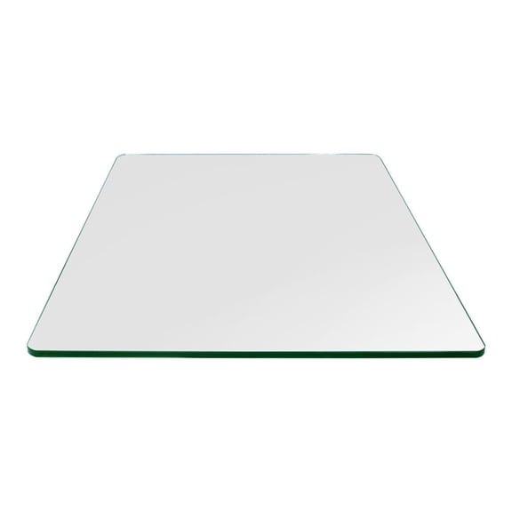 Dulles Glass 24" Square Table Top 3/8" Thick, Flat Polished Tempered Glass for Indoor Dining or Outdoor Patio, 20 Pounds