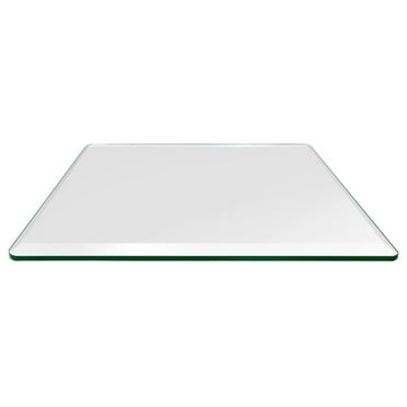 Dulles Glass 24"x48" Rectangle Table Top 1/2" Thick, Beveled Polished Tempered Glass for Indoor Dining or Outdoor Patio, 52 Pounds