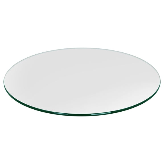 Dulles Glass Tempered Glass Table Top, 54" Round, 3/8" Thick, Clear, Pencil Edge