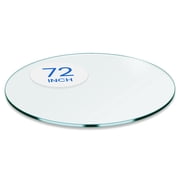 Dulles Glass Tempered Glass Table Top, 72 Round, 3/8 Thick, Clear, Flat Polish