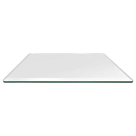 Dulles Glass 30"x60" Rectangle Table Top 3/8" Thick, Beveled Polished Tempered Glass for Indoor Dining or Outdoor Patio, 63 Pounds