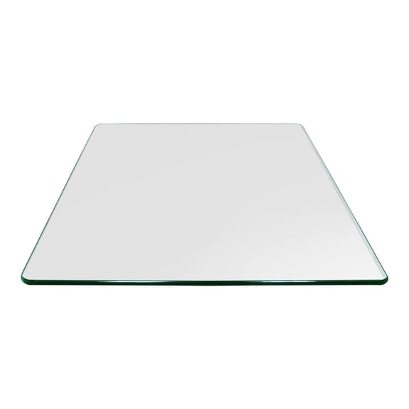 Dulles Glass 36" Square Table Top 3/8" Thick, Pencil Polished Tempered Glass for Indoor Dining or Outdoor Patio, 45 Pounds