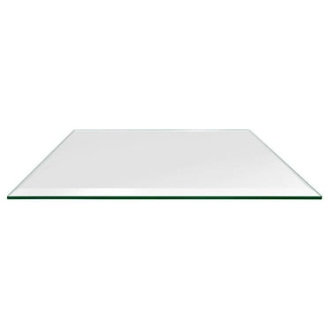 Dulles Glass 36"x60" Rectangle Table Top 1/4" Thick, Beveled Polished Tempered Glass for Indoor Dining or Outdoor Patio, 45 Pounds