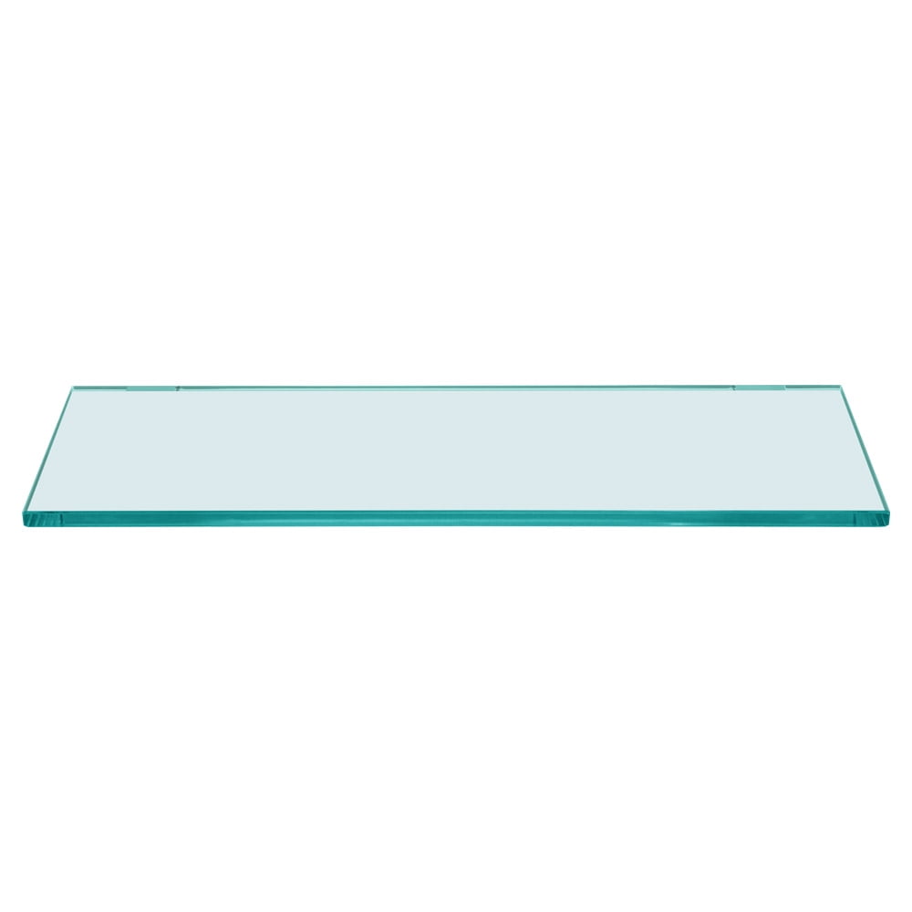 Dulles Glass 6" x 18" Rectangle Floating Glass Shelf Tempered 3/8