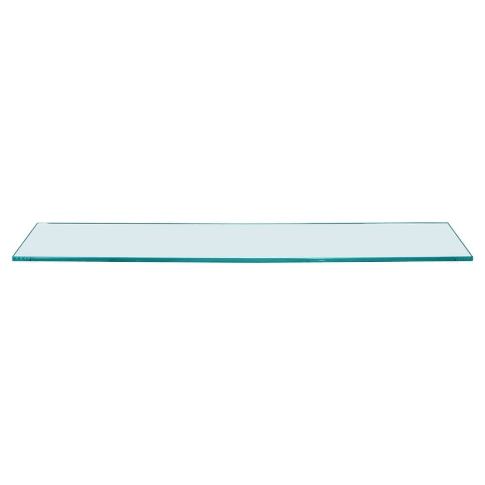 Dulles Glass 6" x 33" Rectangle Floating Glass Shelf - Shelf Only - Tempered - 3/8" Thick - Flat Polished