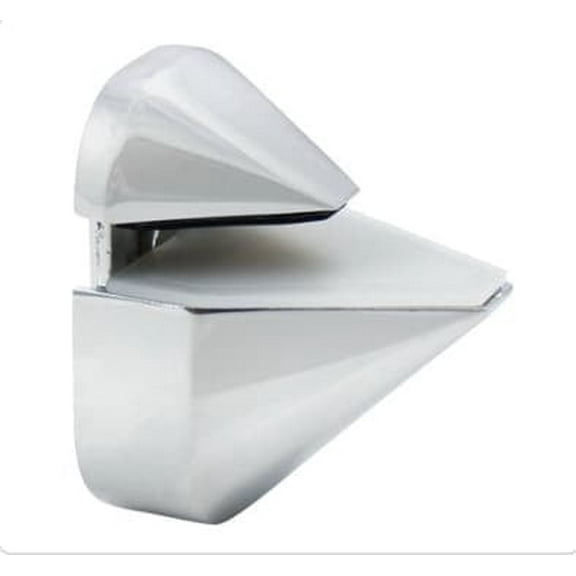 Dulles Glass Floating Shelf Brackets, Adjustable Clamps Heavy Duty, White, For Glass, Wood, Acrylic Wall Mounted Shelf Support. 2 Pack.