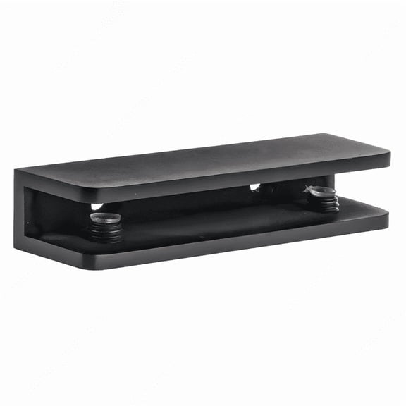 Dulles Glass Floating Shelf Brackets, Rectangular Clamps Heavy Duty, Matte Black, for Glass, Wood, Acrylic Wall Mounted Shelf Support. 1 Piece