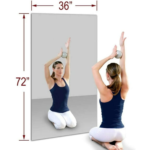 Dulles Glass 36" x 72" Rectangle Gym Mirror, Low Iron Mirasafe, 4-Layer Glass, 10Pcs
