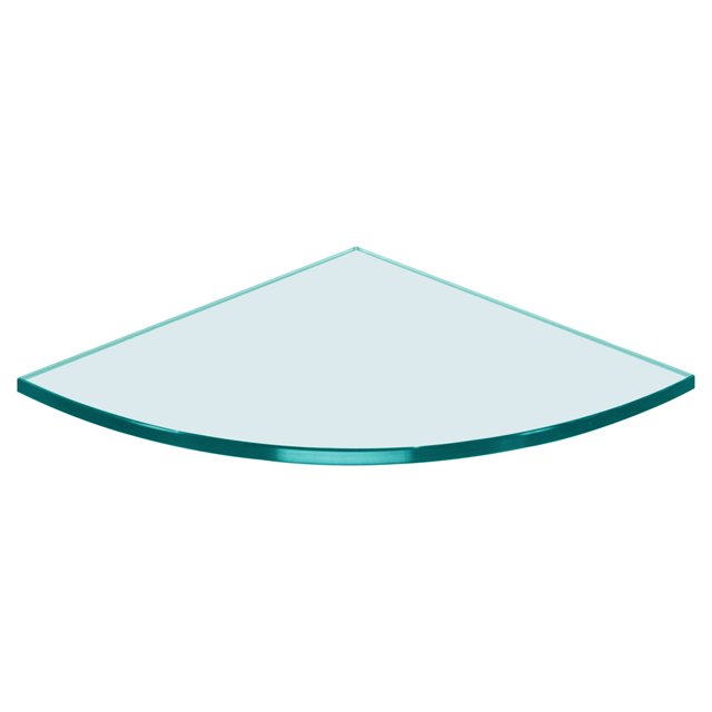 Dulles Glass Quarter Round Glass Shelf 10" x 10" Flat Polished and