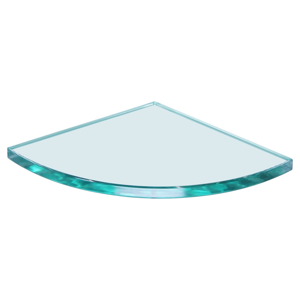 Dulles Glass Quarter Round Glass Shelf 6" x 6" Flat Polished and 3/