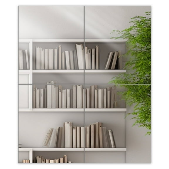 Dulles Glass - Wall Mirror Glass Tiles 12'‘x 14’', No Frame, for Bedroom, Door, Bathroom, 4 Pcs