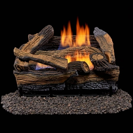 Duluth Forge Ventless Liquid Propane Gas Log Set - 18 in. Split Red Oak, 30,000 BTU, Remote Control - Model# DLS-L18R-1