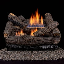 Duluth Forge Ventless Liquid Propane Gas Log Set - 18 in. Stacked Oak, 30,000 BTU, Remote Control - Model# DLS-L18R-2