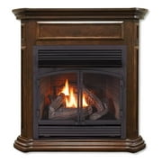 Duluth Forge Dual Fuel Vent Less Gas Fireplace with Mantel, 32,000BTU T-Stat Control, Nutmeg, Model# DFS-400T-4NG