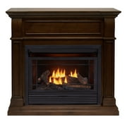 Duluth Forge Dual Fuel Vent less Gas Fireplace With Mantel 26,000 BTU T-Stat Control Walnut Model# DFS-300T-4W