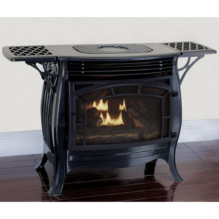Duluth Forge Dual Fuel Ventless Gas Stove, Gloss Finish, Remote