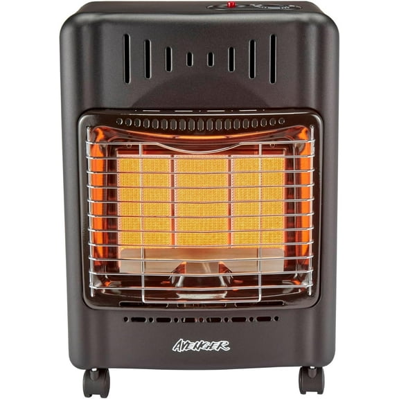 Avenger Portable Outdoor Propane Cabinet Heater  18,000 BTU Radiant Gas Heater with Tip-Over & ODS Safety Shut-Off - Model # 22BF-A00