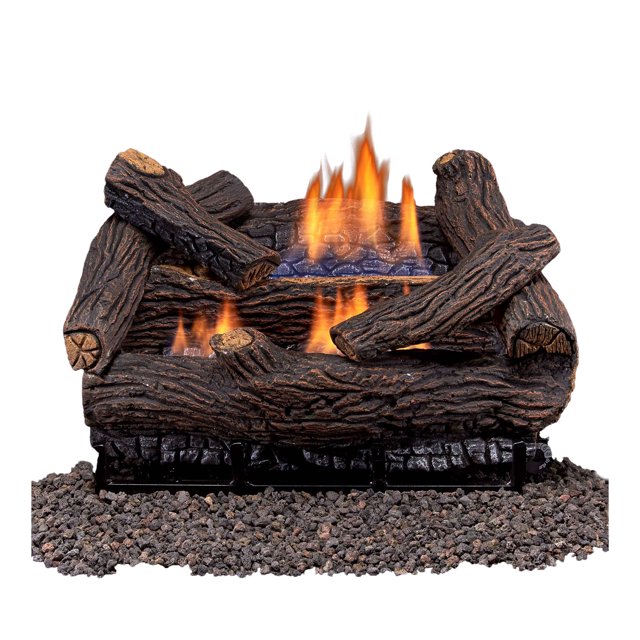 Duluth Vent less Dual Fuel Gas Log Set 18 in. Stacked Red Oak