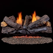 Duluth Forge Ventless Dual Fuel Gas Log Set - 30 in. Stacked Oak, 33,000 BTU, Remote Control - Model# DLS-30R-2