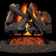 Duluth Forge Vented Natural Gas Fireplace Log Set - 18 in., 45,000 BTU, Match Light, Heartland Oak - Model# FNVL18-1