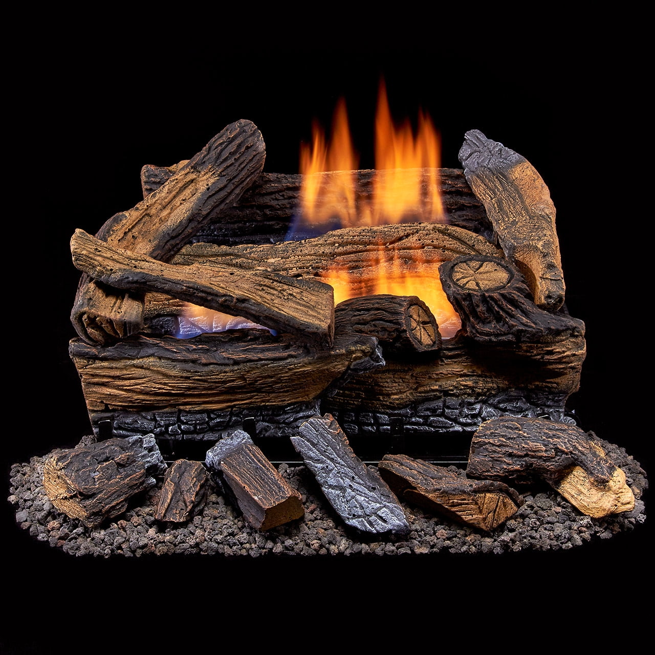 Duluth Forge Ventless Propane Gas Log Set - 18 in. Split Red Oak - Manual  Control - Walmart.com