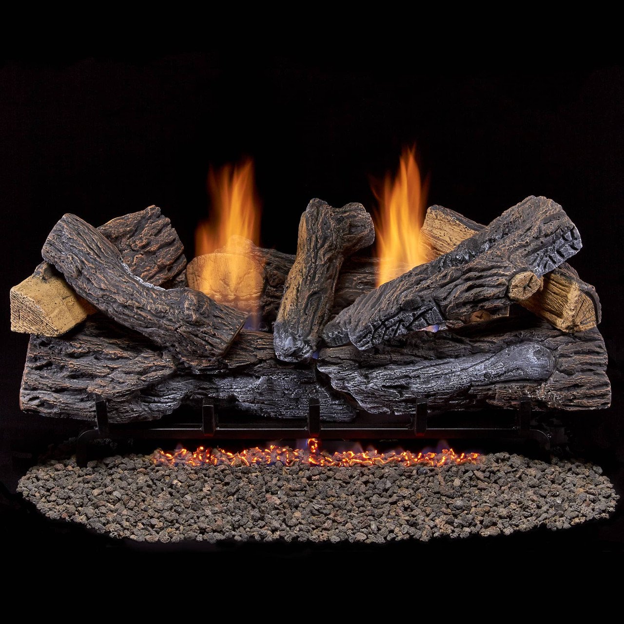 Duluth Forge Ventless Propane Gas Log Set - 30 in. Stacked Red Oak 33,000  BTU - Manual Control - Walmart.com