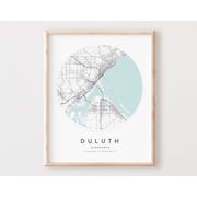Duluth Map Print Duluth Map Poster City Wall Art Mn Road Map Minnesota Print Street Map Decor Office Gift L782V4 Wall Art