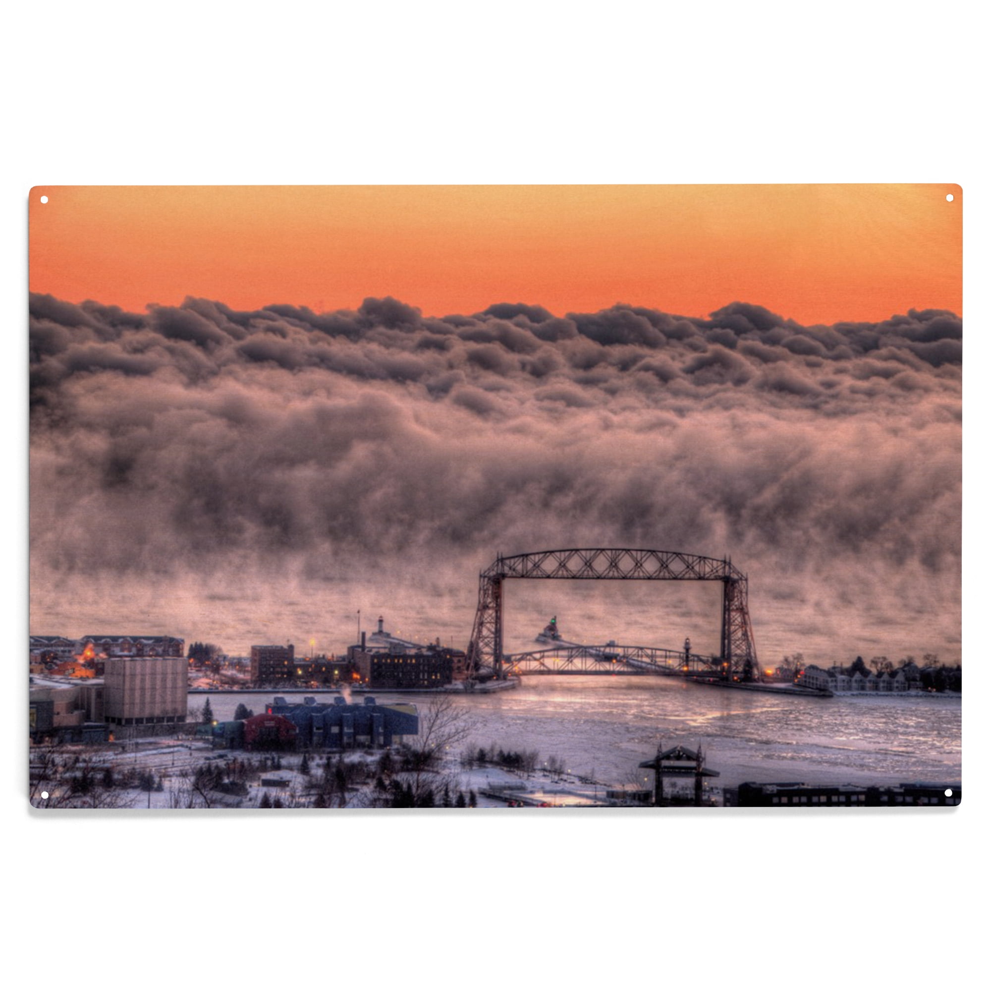 Duluth, Minnesota, the Shores of Lake Superior with Huge Clouds Birch
