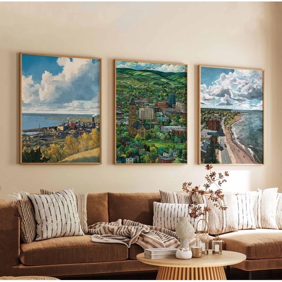 Duluth Posters Minnesota Wall Art Prints Duluth Travel Poster Set Lake Superior Prints Harbor Landscape Posters Set 3