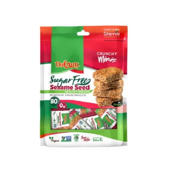 Dulzura Borincana Sesame Seed Healthy Sugar Free Mini Snack Bars, Sweetened with Stevia, 10.72 Ounce (Pack of 1)