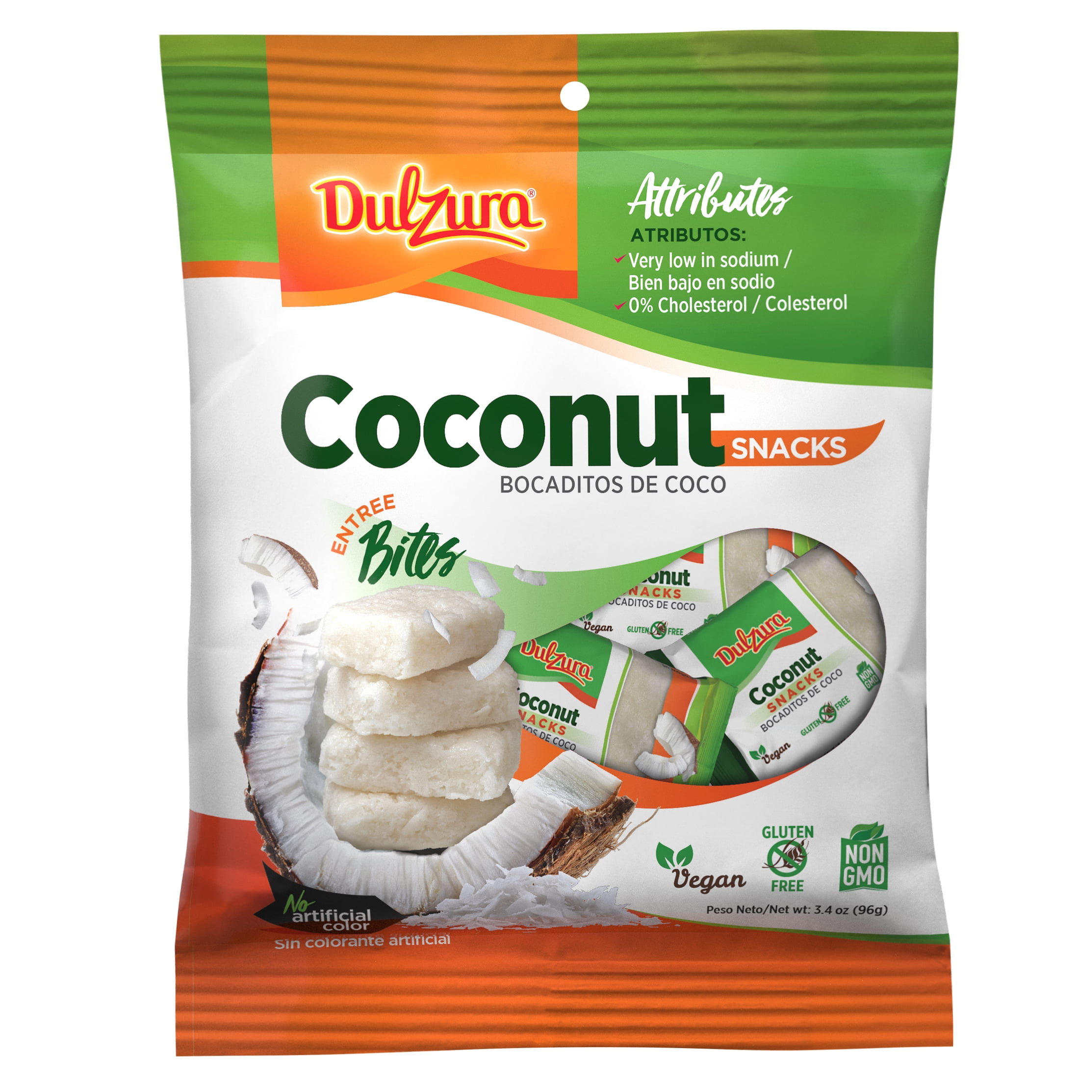 Dulzura Coconut Entree Bites 3.4oz Bag, vegan, gluten free, NON-GMO