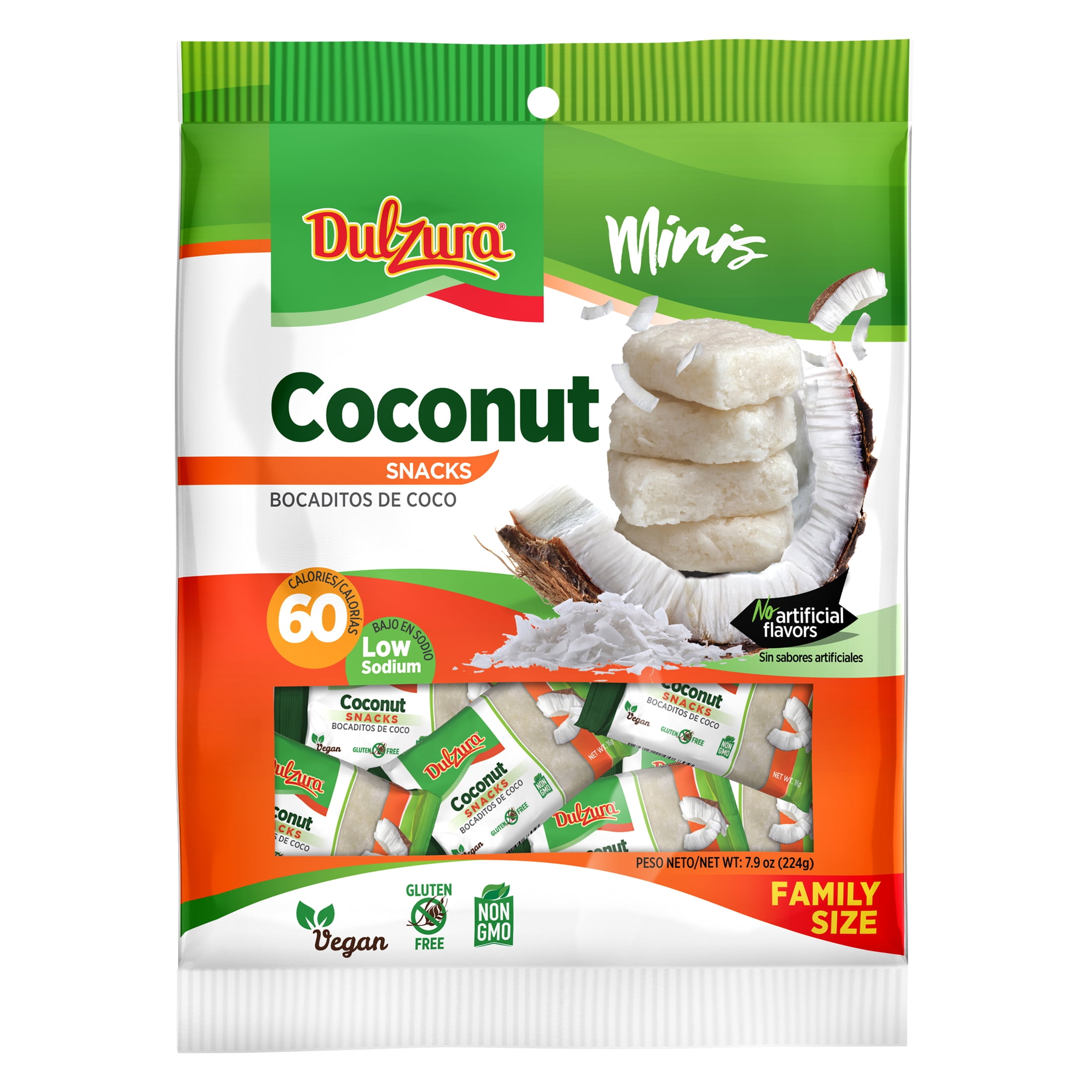 Dulzura Dulce de Coco Family Size 7.9 oz Bag, Vegan, Gluten Free, Non Gmo