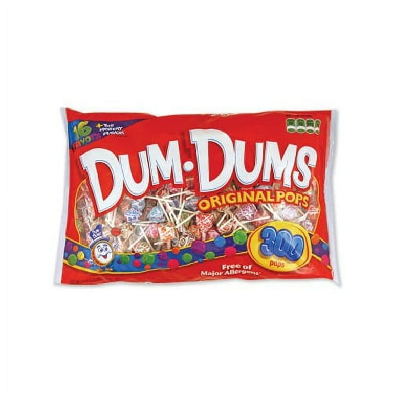 Dum-Dum-Pops, Assorted Flavors, Individually Wrapped, 300/Pack Dum-Dum-Pops, Assorted Flavors, Individually Wrapped, 300/Pack