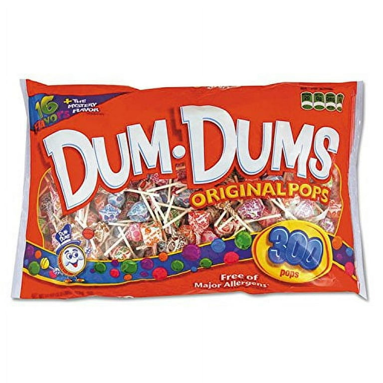 Dum-Dum-Pops, Assorted Flavors, Individually Wrapped, 300/Pack Dum-Dum-Pops, Assorted Flavors, Individually Wrapped, 300/Pack