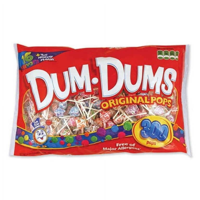 Dum-Dum-Pops, Assorted Flavors, Individually Wrapped, 300/Pack Dum-Dum-Pops, Assorted Flavors, Individually Wrapped, 300/Pack