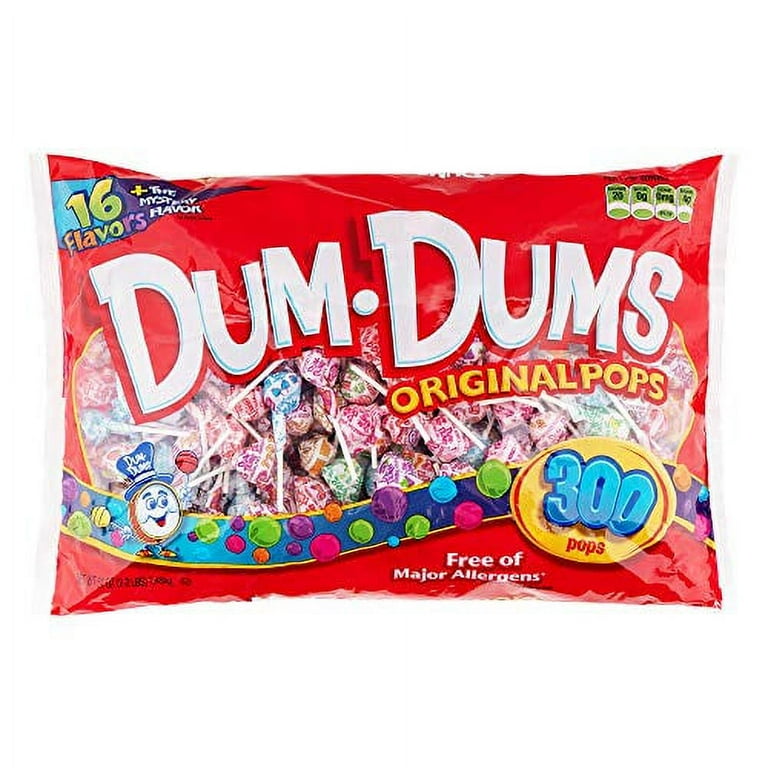 Dum-Dum-Pops, Assorted Flavors, Individually Wrapped, 300/Pack Dum-Dum-Pops, Assorted Flavors, Individually Wrapped, 300/Pack