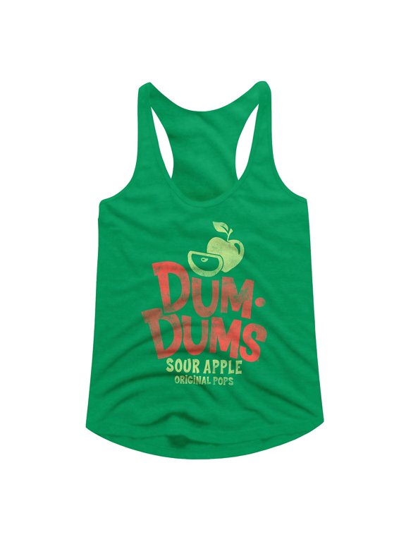 Dum Dums Brands Sour Apple Ladies Racerback Tank Top Shirt
