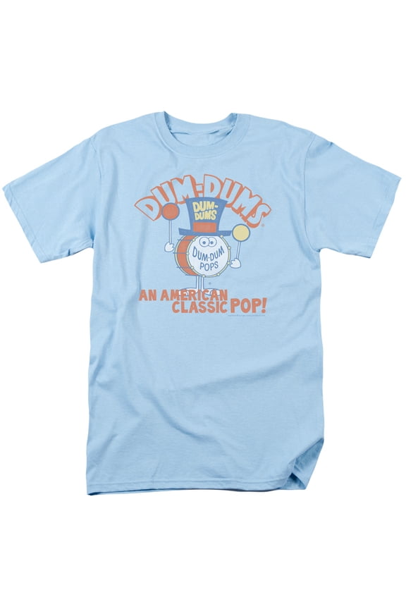 Dum Dums/Classic Pop S/S Adult 18/1 T-Shirt Light Blue