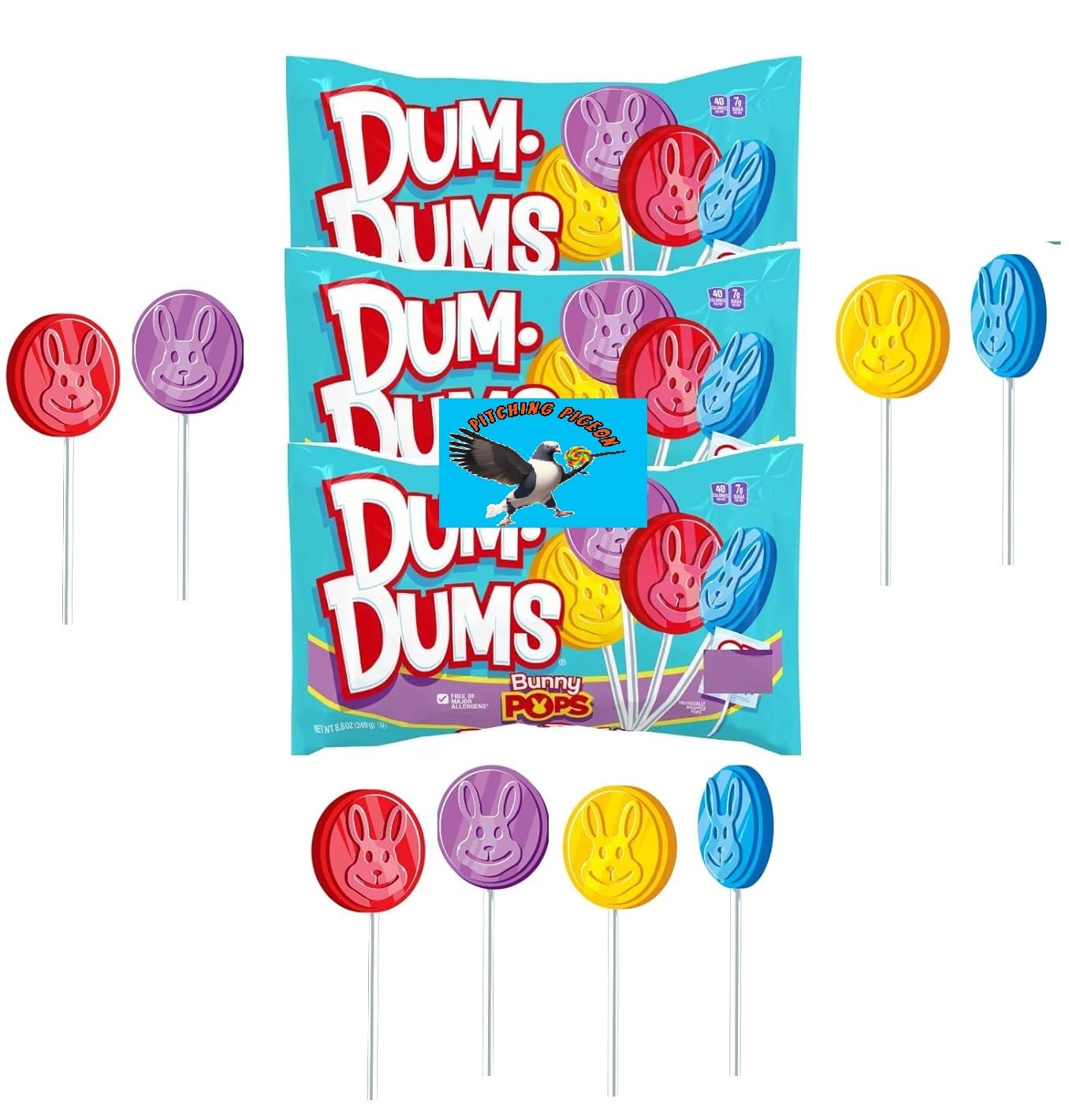 Dum Dums Easter Bunny s 60 Count Sucker Lollis Easter Basket Candy Egg ...