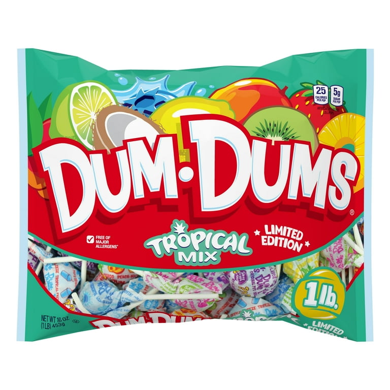 Dum Dums Limited Edition Free of Major Allergen Assorted Flavor Lollipops,  16 oz Bag - Walmart.com